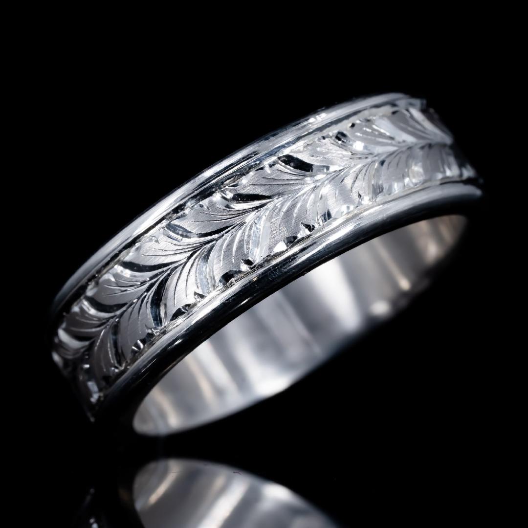 Hand engraved wedding band