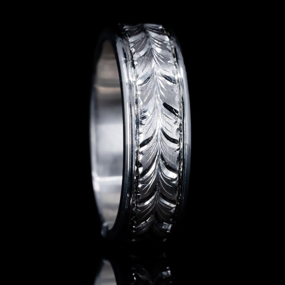 Hand engraved wedding band