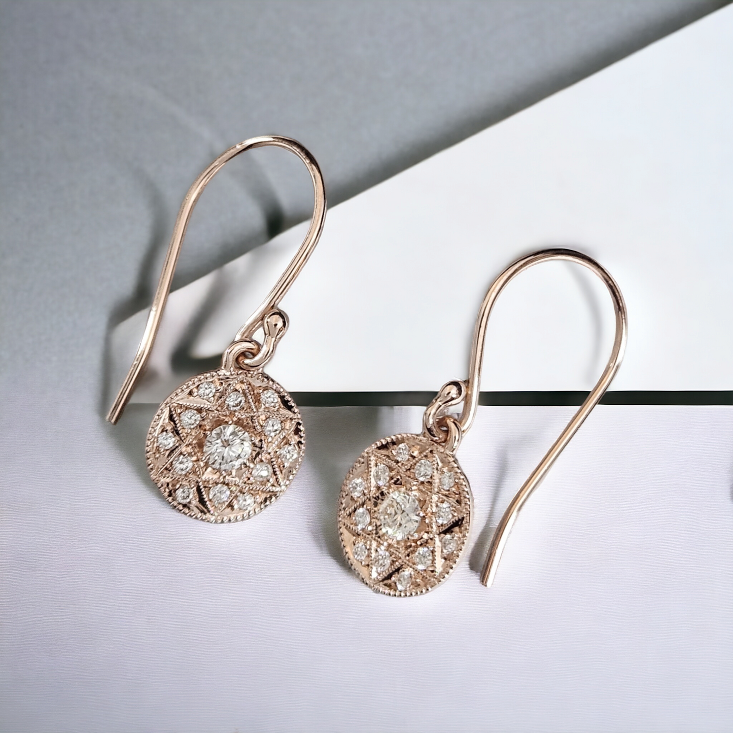 Dangle brite-cut diamond star earrings