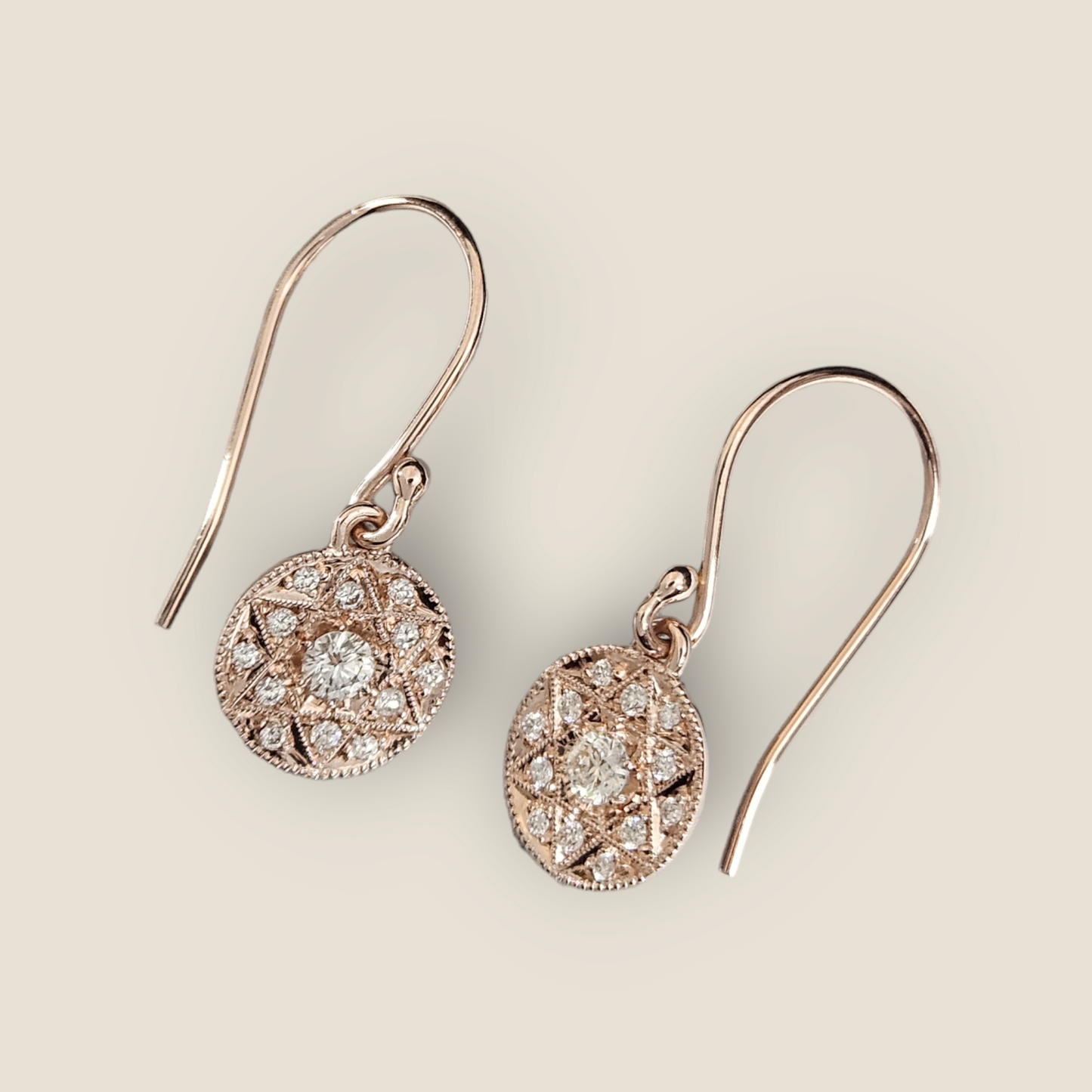 Dangle brite-cut diamond star earrings