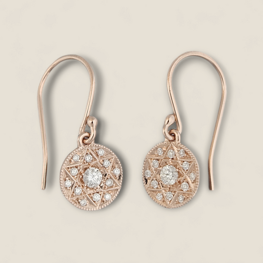 Dangle brite-cut diamond star earrings